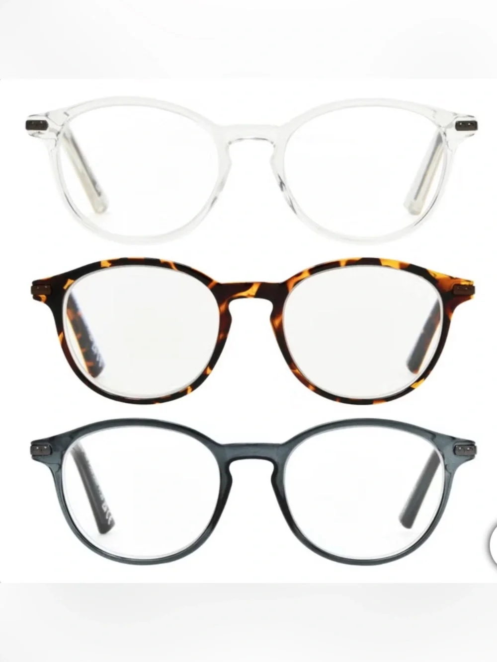 Foster Grant Design Optics 3-pack of reading glasses, +1.75 magnification.